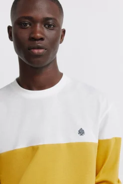 t-shirt à manches longues en piqué à blocs