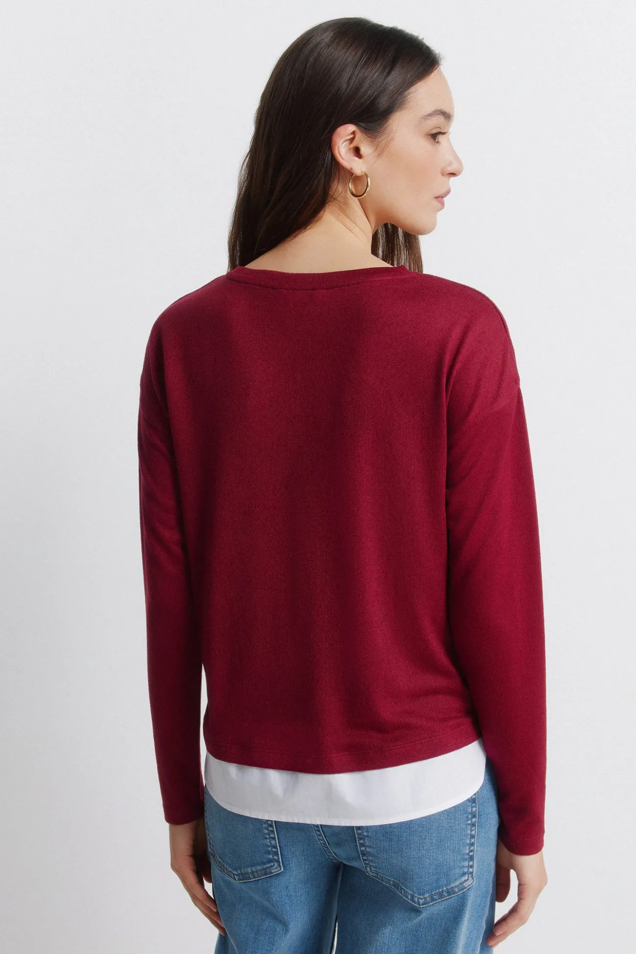 T-shirt combinée avec boutons latéraux