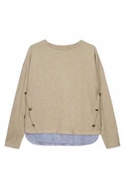T-shirt combin&eacute;e avec boutons lat&eacute;raux