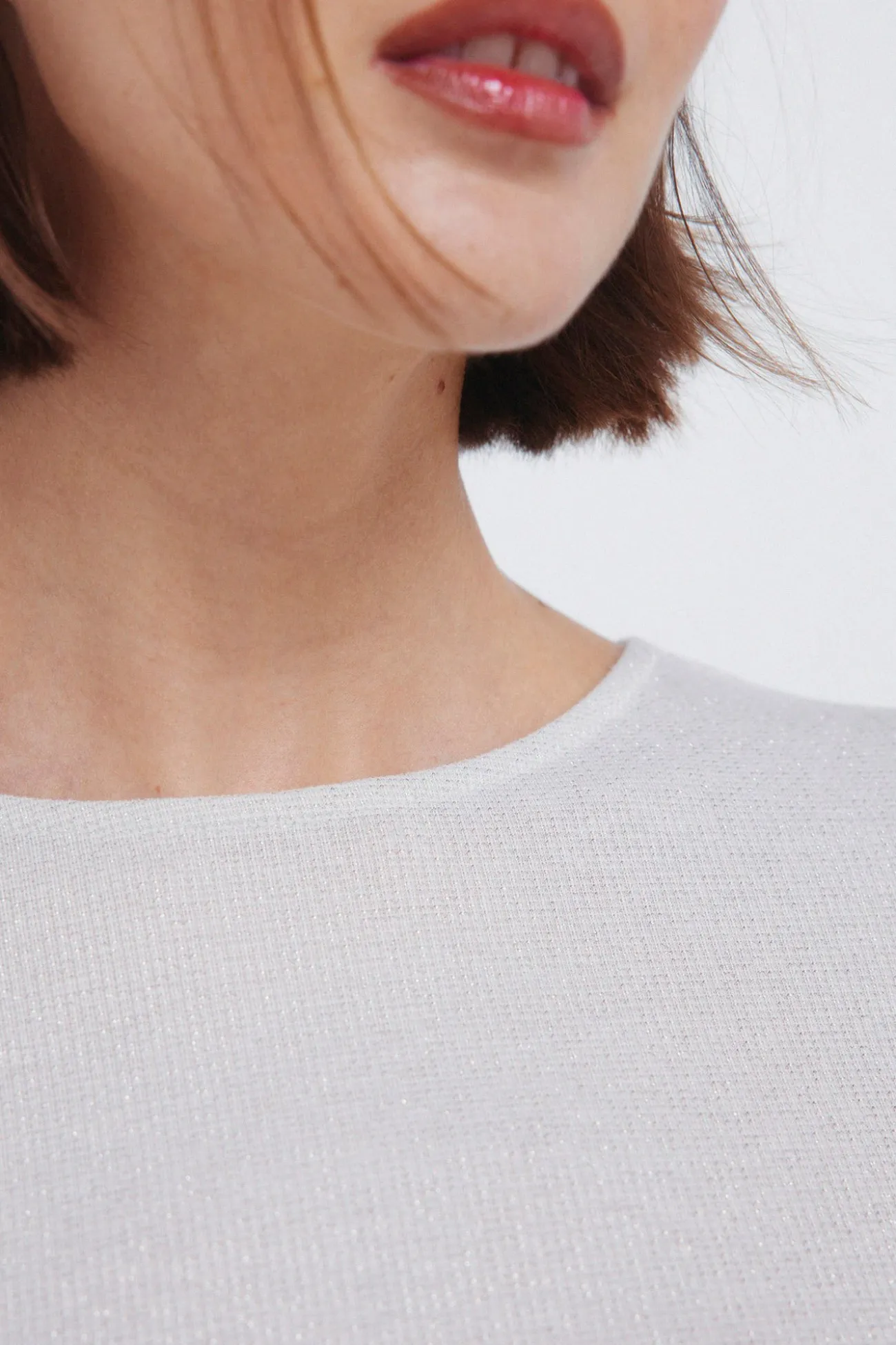 T-shirt décolleté dos en lurex