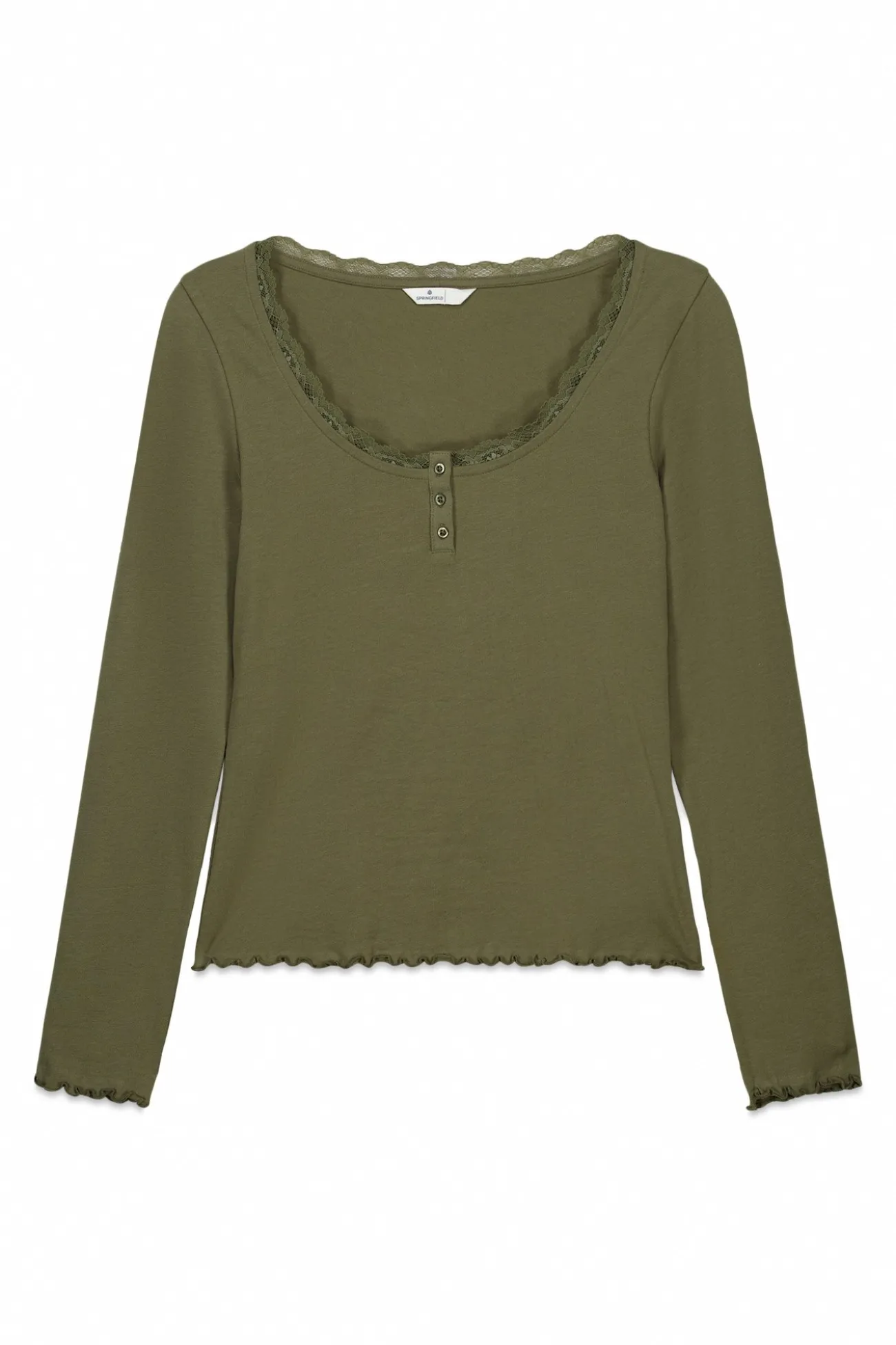 T-shirt manches longues en dentelle