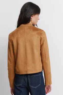 Veste courte en daim synthétique