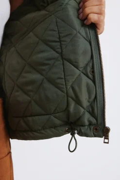 Veste courte matelass&eacute;e avec col en velours c&ocirc;tel&eacute;