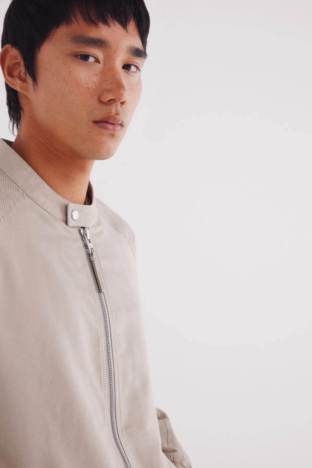 Veste effet daim micro-perforé
