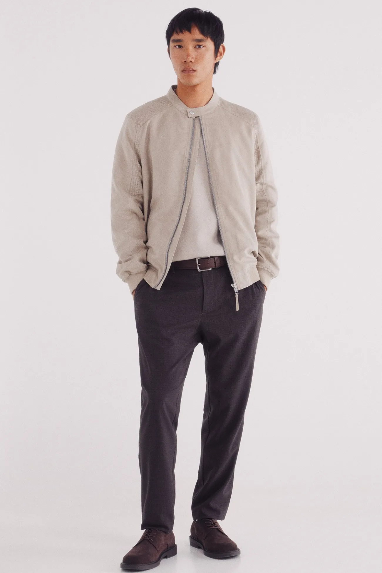 Veste effet daim micro-perforé