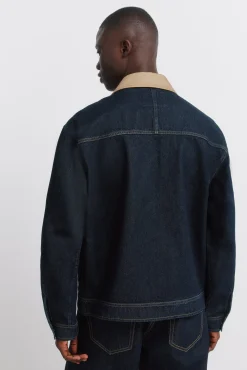 Veste en jean oversize avec col contrasté