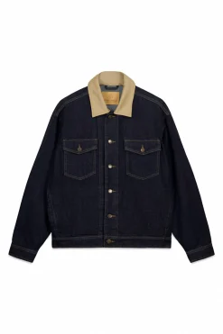 Veste en jean oversize avec col contrasté