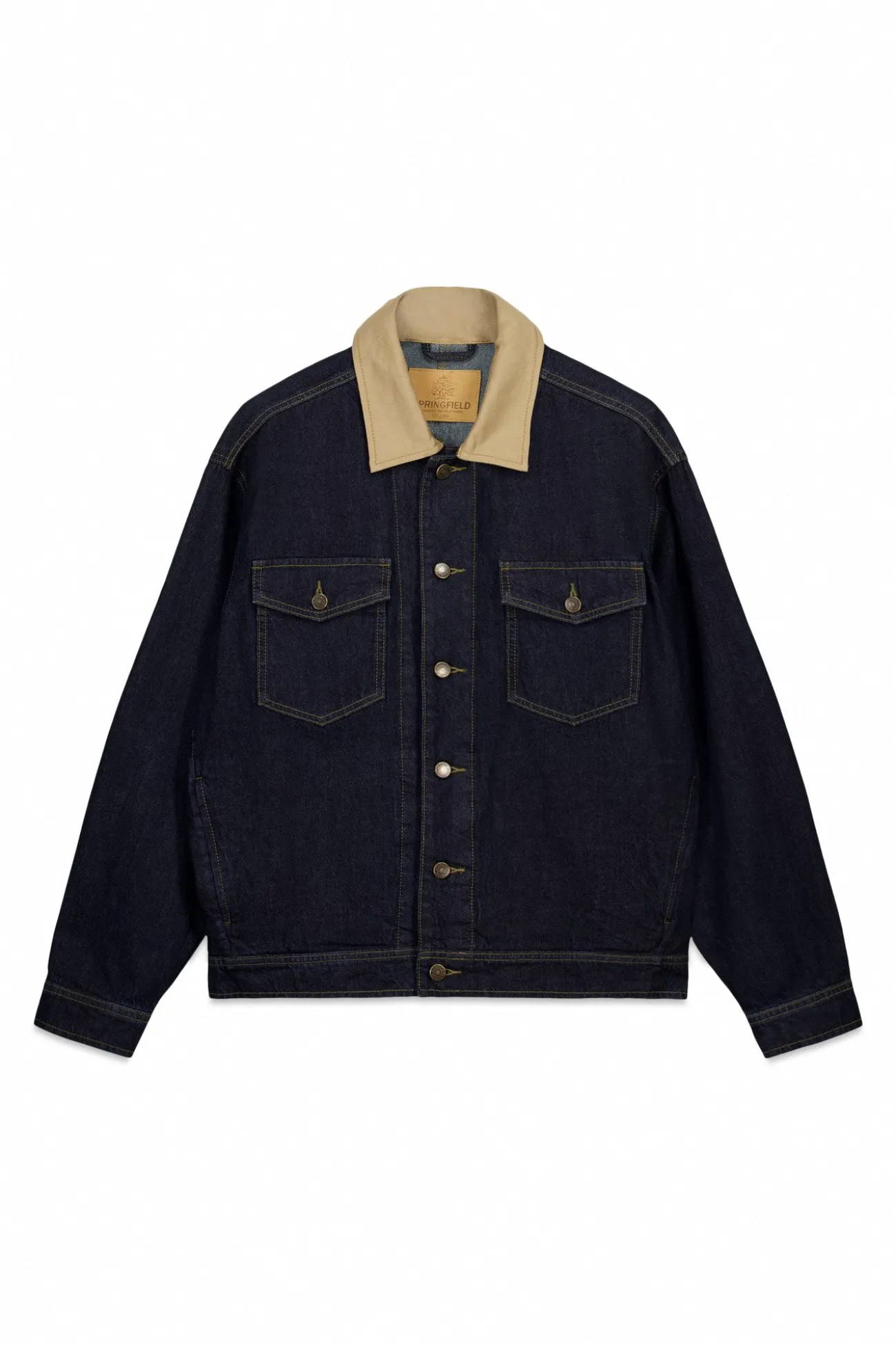 Veste en jean oversize avec col contrasté