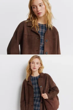 Veste simili daim poches